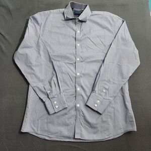 Zagiri Men L Blue Diamond Print Button Up Dress Shirt